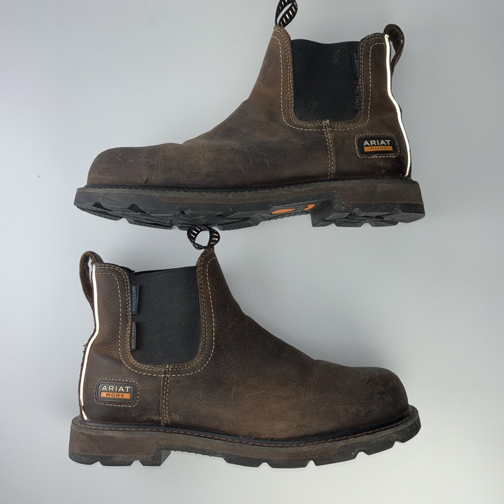 Ariat Men’s Steel Toe Pull On Work Boot Size 8EE Brown Leather ASTM F2413-18 - Picture 2 of 11
